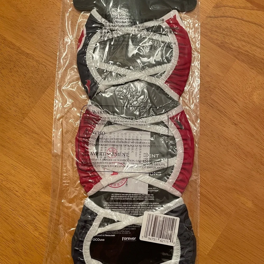 NWT Houston Texans 3 Pack Face Mask